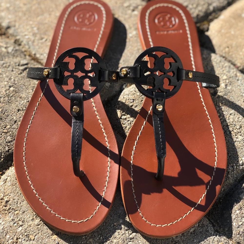 Tory Burch black mini miller sandals size 10.5